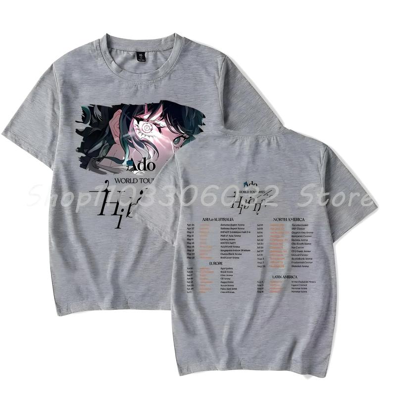 Ado WORLD TOUR Hibana Tシャツ 黒 M ライブ Camiseta Ado Hibana World Tour 2025 - Unissex, Gola Redonda, Manga